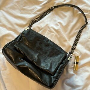 Zara black chain bag / ysl style